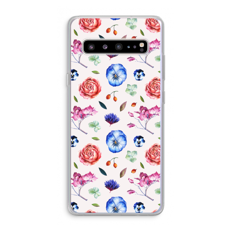 CaseCompany Bloemetjes: Samsung Galaxy S10 5G Transparant Hoesje