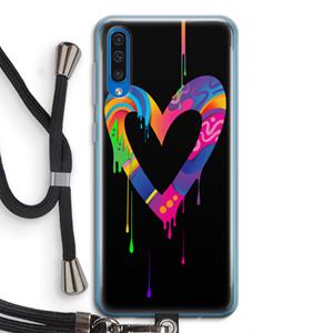 CaseCompany Melts My Heart: Samsung Galaxy A50 Transparant Hoesje met koord