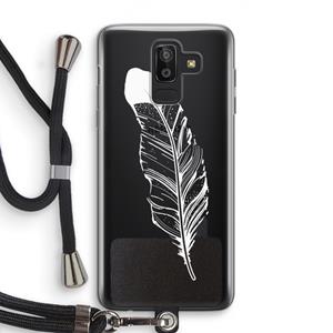 CaseCompany Pluim: Samsung Galaxy J8 (2018) Transparant Hoesje met koord