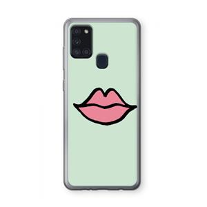 CaseCompany Kusje: Samsung Galaxy A21s Transparant Hoesje