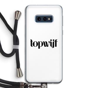 CaseCompany Topwijf Wit: Samsung Galaxy S10e Transparant Hoesje met koord