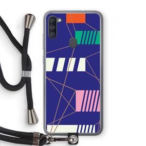 CaseCompany Gestalte 5: Samsung Galaxy A11 Transparant Hoesje met koord
