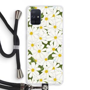 CaseCompany Summer Daisies: Samsung Galaxy A71 Transparant Hoesje met koord