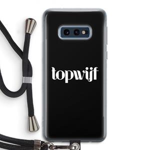 CaseCompany Topwijf Zwart: Samsung Galaxy S10e Transparant Hoesje met koord