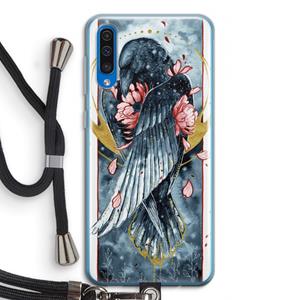 CaseCompany Golden Raven: Samsung Galaxy A50 Transparant Hoesje met koord