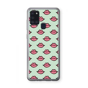 CaseCompany Lipjes: Samsung Galaxy A21s Transparant Hoesje