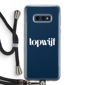 CaseCompany Topwijf Navy: Samsung Galaxy S10e Transparant Hoesje met koord