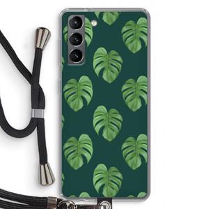CaseCompany Monstera leaves: Samsung Galaxy S21 Transparant Hoesje met koord