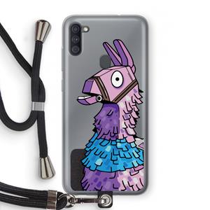 CaseCompany Lama: Samsung Galaxy A11 Transparant Hoesje met koord