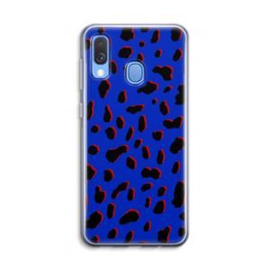 CaseCompany Blue Leopard: Samsung Galaxy A40 Transparant Hoesje