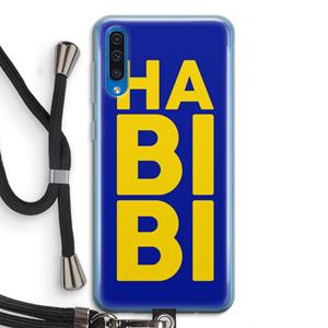 CaseCompany Habibi Blue: Samsung Galaxy A50 Transparant Hoesje met koord