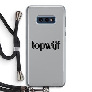 CaseCompany Topwijf Grijs Zwart: Samsung Galaxy S10e Transparant Hoesje met koord