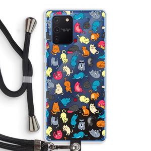CaseCompany Kleurrijke katten: Samsung Galaxy Note 10 Lite Transparant Hoesje met koord