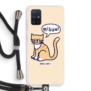 CaseCompany Miauw: Samsung Galaxy A71 Transparant Hoesje met koord