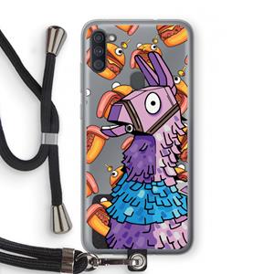 CaseCompany Loot Burger: Samsung Galaxy A11 Transparant Hoesje met koord