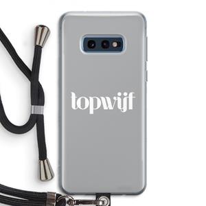 CaseCompany Topwijf Grijs Wit: Samsung Galaxy S10e Transparant Hoesje met koord