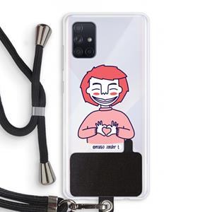 CaseCompany Hartje: Samsung Galaxy A71 Transparant Hoesje met koord