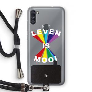 CaseCompany Het Leven Is Mooi: Samsung Galaxy A11 Transparant Hoesje met koord