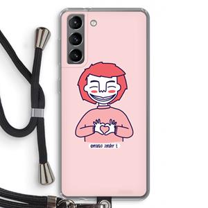 CaseCompany Hartje: Samsung Galaxy S21 Transparant Hoesje met koord