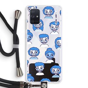 CaseCompany Gezichtjes: Samsung Galaxy A71 Transparant Hoesje met koord