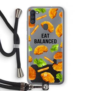 CaseCompany Eat Balanced: Samsung Galaxy A11 Transparant Hoesje met koord