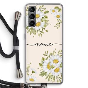 CaseCompany Daisies: Samsung Galaxy S21 Transparant Hoesje met koord