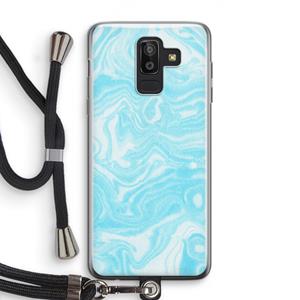 CaseCompany Waterverf blauw: Samsung Galaxy J8 (2018) Transparant Hoesje met koord