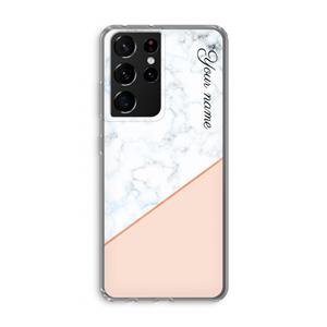 CaseCompany Marmer in stijl: Samsung Galaxy S21 Ultra Transparant Hoesje