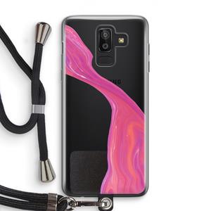 CaseCompany Paarse stroom: Samsung Galaxy J8 (2018) Transparant Hoesje met koord