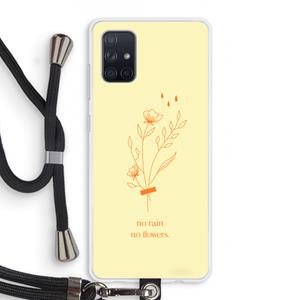 CaseCompany No rain no flowers: Samsung Galaxy A71 Transparant Hoesje met koord