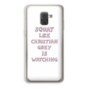 CaseCompany Christian Grey: Samsung Galaxy A8 (2018) Transparant Hoesje