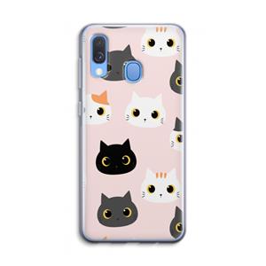 CaseCompany Katten: Samsung Galaxy A40 Transparant Hoesje