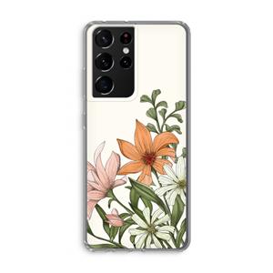 CaseCompany Floral bouquet: Samsung Galaxy S21 Ultra Transparant Hoesje