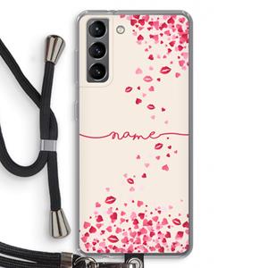 CaseCompany Hartjes en kusjes: Samsung Galaxy S21 Transparant Hoesje met koord