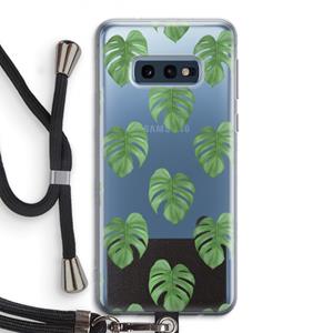CaseCompany Monstera leaves: Samsung Galaxy S10e Transparant Hoesje met koord