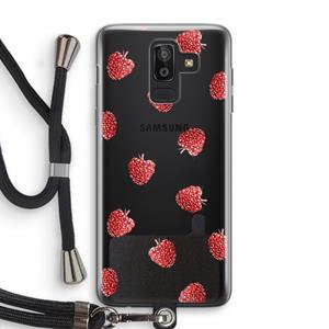CaseCompany Framboosjes: Samsung Galaxy J8 (2018) Transparant Hoesje met koord