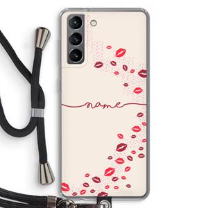 CaseCompany Kusjes: Samsung Galaxy S21 Transparant Hoesje met koord
