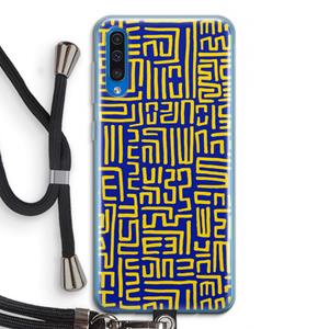 CaseCompany Majorelle Blue Print: Samsung Galaxy A50 Transparant Hoesje met koord