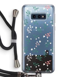 CaseCompany Small white flowers: Samsung Galaxy S10e Transparant Hoesje met koord