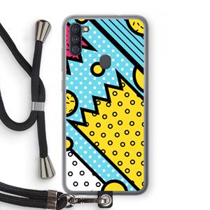CaseCompany Pop Art #1: Samsung Galaxy A11 Transparant Hoesje met koord