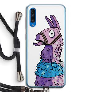 CaseCompany Lama: Samsung Galaxy A50 Transparant Hoesje met koord