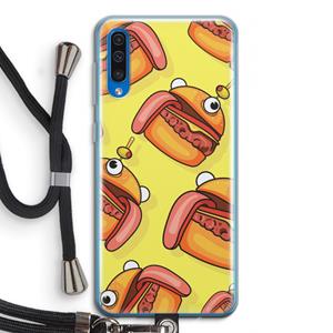 CaseCompany Hamburger: Samsung Galaxy A50 Transparant Hoesje met koord