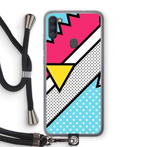 CaseCompany Pop Art #3: Samsung Galaxy A11 Transparant Hoesje met koord