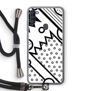 CaseCompany Pop Art #4: Samsung Galaxy A11 Transparant Hoesje met koord