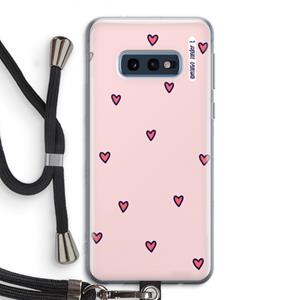 CaseCompany Hartjes: Samsung Galaxy S10e Transparant Hoesje met koord