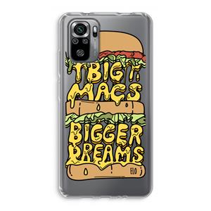 CaseCompany Big Macs Bigger Dreams: Xiaomi Redmi Note 10S Transparant Hoesje