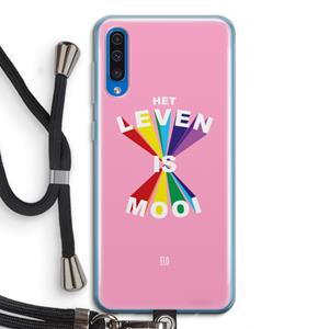 CaseCompany Het Leven Is Mooi: Samsung Galaxy A50 Transparant Hoesje met koord
