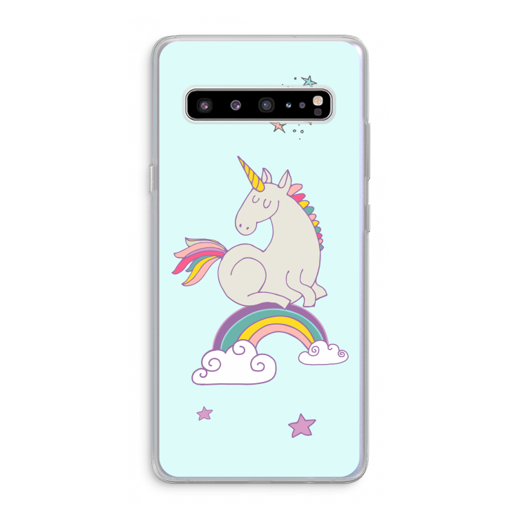 CaseCompany Regenboog eenhoorn: Samsung Galaxy S10 5G Transparant Hoesje