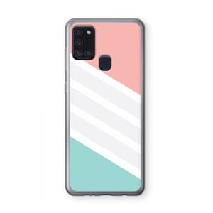 CaseCompany Strepen pastel: Samsung Galaxy A21s Transparant Hoesje