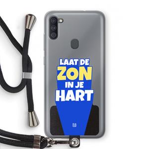 CaseCompany Laat de zon in je hart: Samsung Galaxy A11 Transparant Hoesje met koord